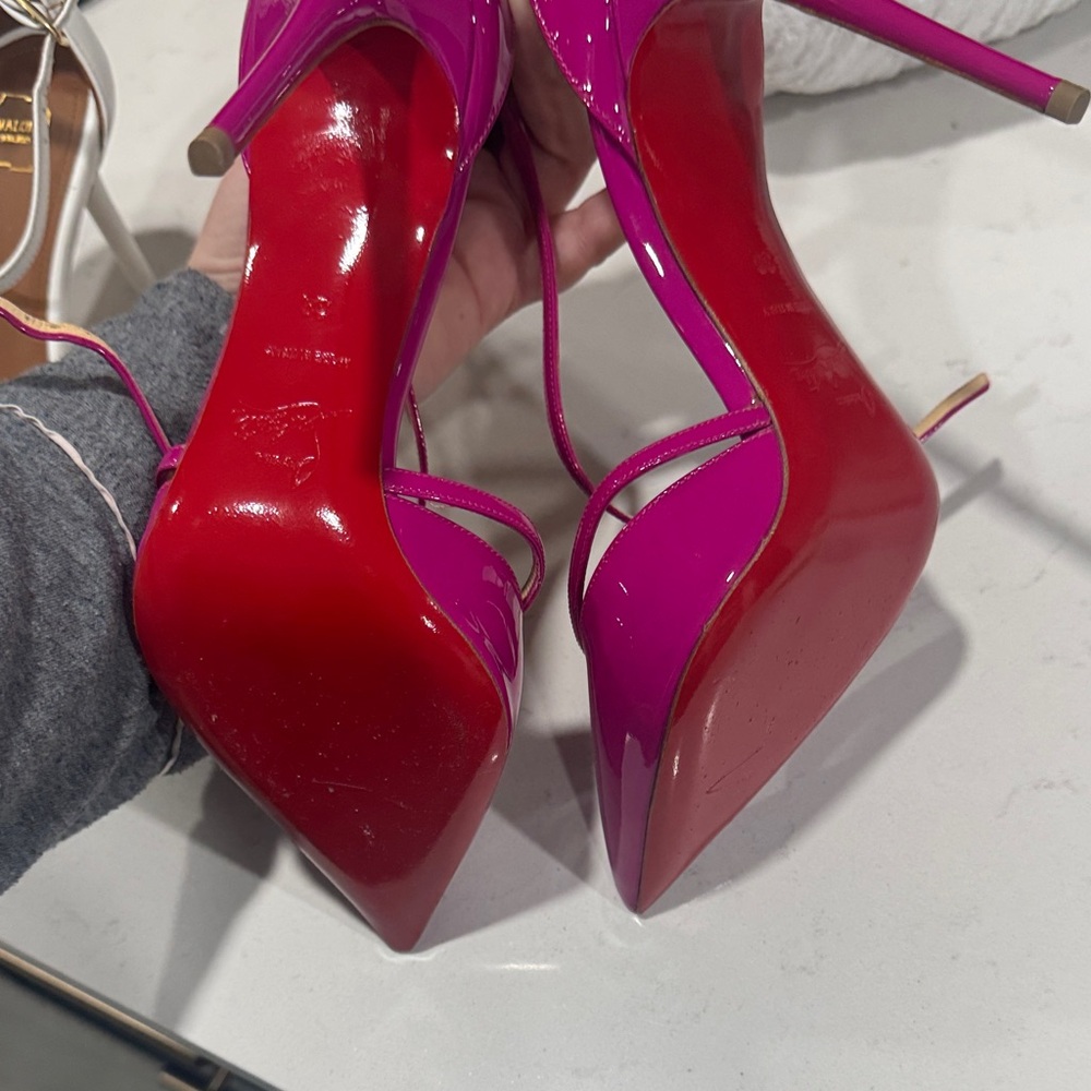 🎉final price🎉Christian Louboutin Fuchsia Strappy Heels - Picture 2 of 3